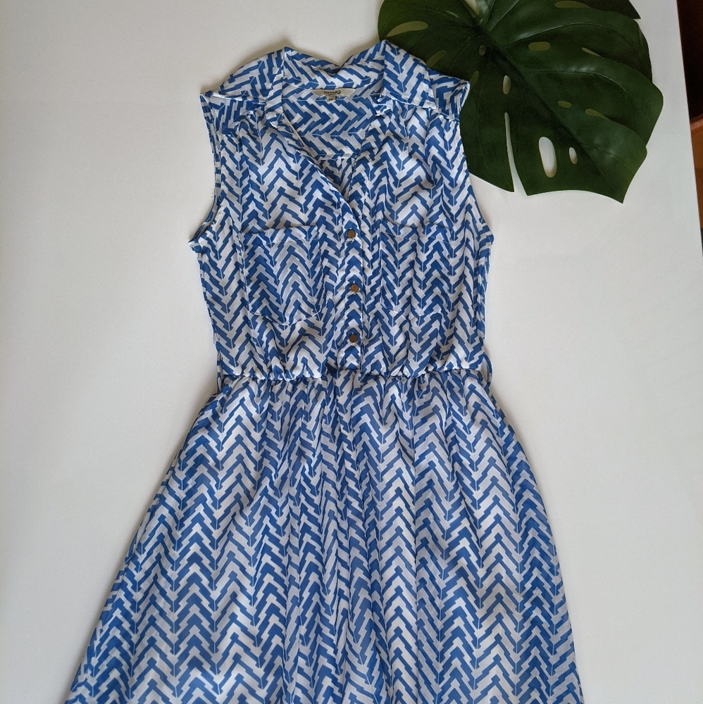 Sleeveless collar shirt dress